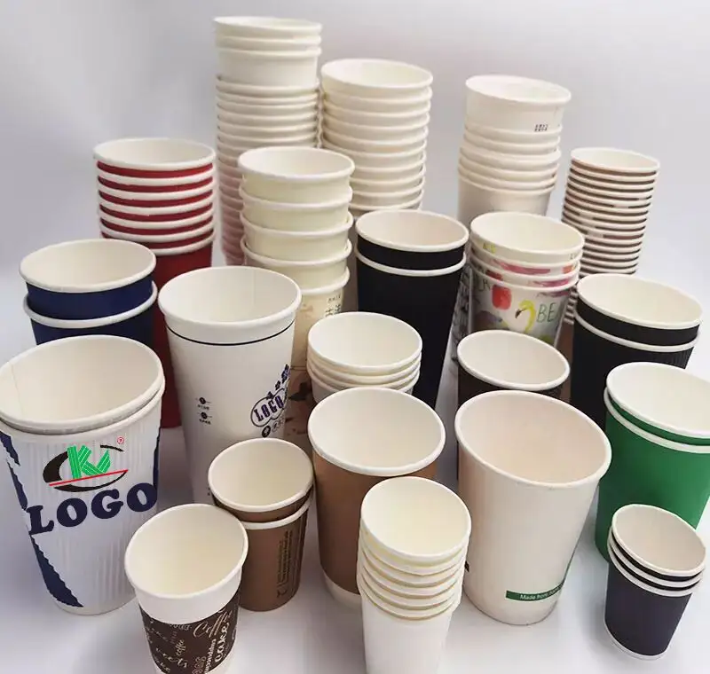 Fabricant de tasses à café en papier jetables biodégradables à emporter compostables à chaud logo personnalisé grande tasse en papier