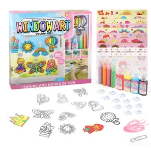 Educational DIY Toys drawing toys Window Art 3D instant Sticky art Craft Kit WINDOW PAINT