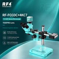 Microscope RF4 FO33C 4K HD Stéréo Trinoculaire avec Bras Articulé pour Réparation de PCB de Téléphone, Soudure et Équipement de Réparation Électronique