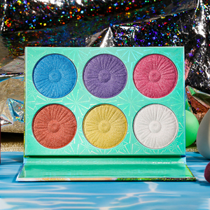 Paleta de resaltador de 6 colores personalizada para cara, cuerpo, mejilla, brillo dorado, resaltador, paleta de maquillaje, polvo compacto - Product Image 3