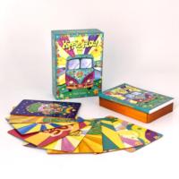 Cartes Oracle Hippie Personnalisées, Style Hippie Vintage des Années 70, Jeu de Divination Spirituelle avec Boîte Cadeau Rigide Colorée
