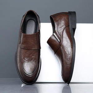 Sepatu kulit Formal pria modis, sepatu kasual slip in Inggris, sepatu kantor kulit PU - Product Image 3