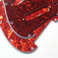 Donlis US Standard SSS Tortoise ST Pickguard pour Guitare Électrique, Couleur Marron/Rouge, 11 Trous, pour Vente en Gros de Pièces en Plastique