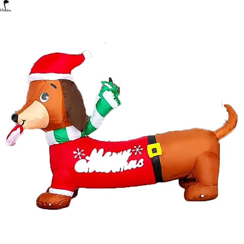 Рождественская надувная такса для собак, взорвал Дворовые украшения со встроенными светодиодными огнями для праздника/Вечеринки/двора/сада