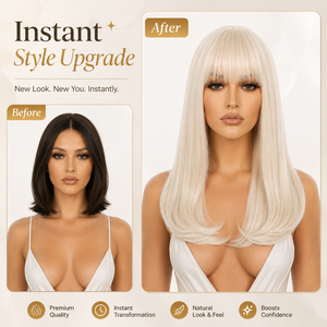 Perruque synthétique <span class=keywords><strong>courte</strong></span> ondulée bob, noire et blonde, soyeuse et lisse, avec frange, résistante à la chaleur, sans colle, naturelle et ajustable, vente en gros - Product Image 2
