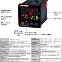 Controlador de Temperatura TOKY 48*48mm TC RTD con Entrada Universal, Salida de Relé SSR, Pantalla Digital, AC/DC 100 ~ 240V