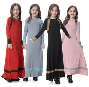 ชุดเดรสมุสลิมสำหรับเด็กผู้หญิง,เสื้อผ้าสำหรับการสวดมนต์แบบอาหรับเสื้อผ้าสำหรับเด็ก Abayas Kaftan ปี YMY118