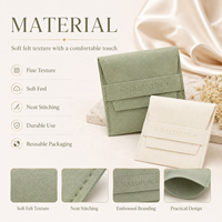 Pochette à bijoux en microfibre avec logo personnalisé en relief, sac d'emballage cadeau OEM ODM, faible MOQ pour bagues, boucles d'oreilles, colliers