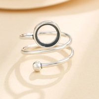S925 Sterling Silber Einfacher runder Ring Leerer Halter Eingelegter Bienenwachs Jade Öffnungs ring Basis rohlinge für DIY Zubehör Schmuck
