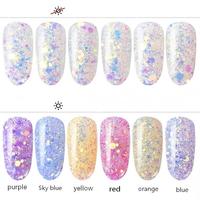 Paillettes photochromiques UV, paillettes hexagonales sensibles au soleil, poudre de paillettes changeant de couleur pour vernis à ongles UV, manucure, bricolage, décoration artisanale