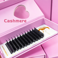 Extensions de cils en cachemire synthétique noir, fournitures en gros, cils volumineux doux, cils en cachemire de qualité supérieure