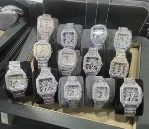 Orologio al Quarzo di Lusso Hip Hop con Quadrante in Acciaio Inossidabile con Diamanti e Moissanite, Design alla Moda con Effetto Ghiacciato - Product Image 1