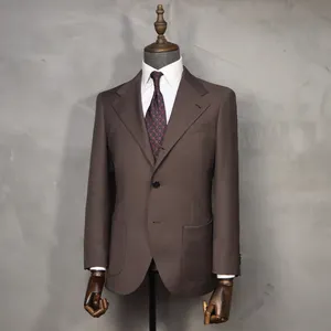 Terno de estilo italiano mtm, traje formal masculino sem ombro bespoke de lã 2 peças para alfaiate