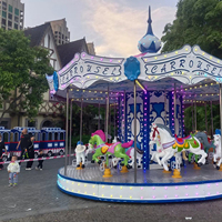 Manège pour enfants de haute qualité à 16 places en plastique, fibre de verre et métal, pour intérieur/extérieur, couleur personnalisable, grande capacité, usage domestique