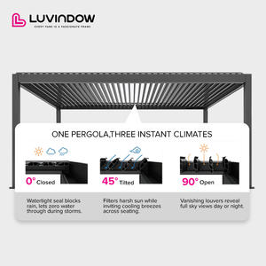 लुविंडो पूल एकतरफा आंगन अवकाश पार्टी धूप एल्यूमीनियम लाउवर पेगोला - Product Image 6