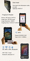 Scanner t1000 sans fil 3G, portatif, Programmable, NFC, lecteur d'empreintes biométriques, Scanner RFID, codes-barres (FP07)