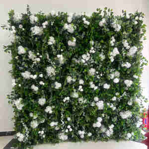 EG-GW35 2026 Nuovo Fondale per Matrimoni ed Eventi di Laurea, Decorazione Murale Floreale Artificiale Principalmente con Foglie Verdi - Product Image 4