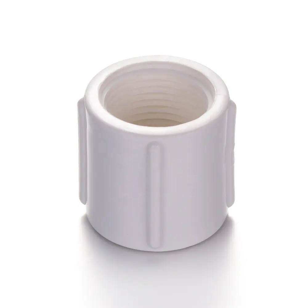 Screw Thread Pipe Fittings UPVC Threading Pipe Fitting 1/2"-4" White Green Color PVC Female Threaded Coupling