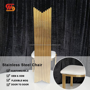 Chaise de salle à manger en acier inoxydable à dossier haut exquis à prix d'usine SMOOTH pour meubles de banquet d'événements fantaisie - Product Image 4