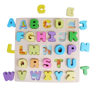 Jeu de puzzle en bois multifonctionnel créatif avec lettres majuscules, inspiré de Montessori, jouet éducatif pour les tout-petits et les enfants - Product Image 1