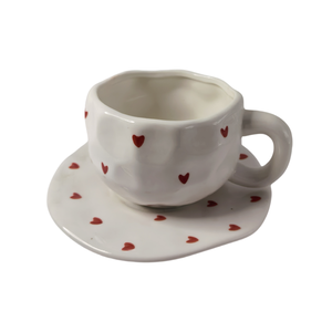 Tazza da caffè in ceramica irregolare fatta a mano e Set di piatti di Design classico in porcellana tazze da caffè oggetto di vendita caldo della fabbrica - Product Image 5