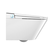 Toilette intelligente électrique monobloc en céramique à cadre dissimulé Toilette intelligente suspendue au mur avec réservoir intégré
