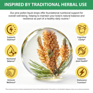 SOLOTREE Tetes Cairan Serbuk Sari Pinus Energi Alami, Menyeimbangkan Hormon, Meningkatkan Dukungan Nutrisi Secara Keseluruhan, Tetes Cairan Serbuk Sari Pinus - Product Image 2