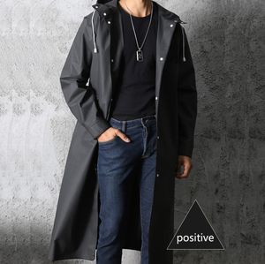 DFR1112 Manteau de pluie long noir personnalisé, veste de pluie en matériau EVA, production rapide et économique - Product Image 3