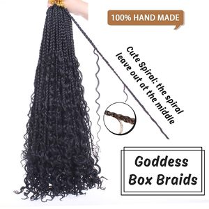 Box Braids Crochet Hair da 26 Pollici, Stile Bohemien Hippie <span class=keywords><strong>con</strong></span> Punte Ricce, <span class=keywords><strong>Trecce</strong></span> <span class=keywords><strong>Africane</strong></span> Dirty Braids, Parrucca Senza Rete - Product Image 3