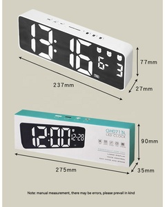 Reloj Digital Creativo de Nuevo Diseño con Calendario, Fecha, Hora y Alarma, Espejo LED, Relojes Digitales 3D de Mesa para Escritorio - Product Image 2