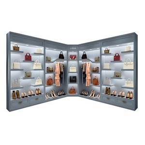 Vetrina Espositiva di Lusso Personalizzata per Scarpe e Borse con Illuminazione per Negozi di Abbigliamento e Sale di Trasmissione in Diretta - Product Image 5