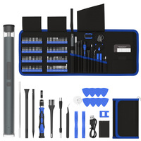Kit de réparation de téléphones portables 142-en-1 : Tournevis électrique enveloppé de tissu pour démontage et réparation d'ordinateurs portables Apple et Android