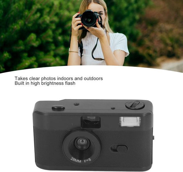 35mm Film Camera Reusable with Flash Vintage Film Supports Both Black and White or Colored 35mm 135 Film Holiday Gift