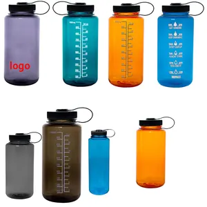 Uv Usa Warehouse BPA FREE 17oz 500ml 1000mlホワイトプラスチッククリア透明アクリルミルク400mlウォーターボトル蓋付き測定