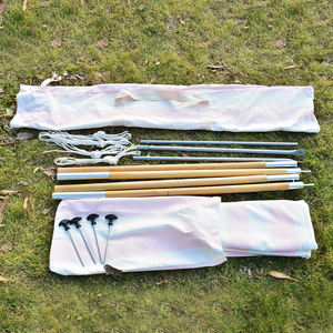 Tente de soleil vintage à cadre en A rayée - Poteau en aluminium de qualité supérieure pour les jardins de villas haut de gamme et les patios privés (Installation facile) - Product Image 3