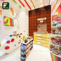 Présentoir de Magasin de Confiserie Lumineux à LED Robuste et Écologique, Gondole de Détail Personnalisée pour Intérieur de Confiserie