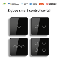 Nouveaux interrupteurs muraux tactiles Tuya Smart Life Zigbee 2026 220V, nécessitant une filière neutre et compatibles avec Alexa Voice (seulement interrupteur L)