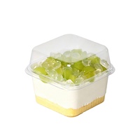 Boîte d'emballage alimentaire jetable en plastique PET SX585 pour crème glacée, gelée, mousse, salades de fruits