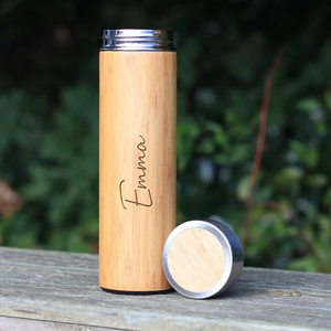 USA Stock Blank Engraved Insulated Stainless Steel <b>Tea</b> <b>Infuser</b> Wooden Flask Wood Tumbler Thermos Bamboo Water Bottle - Product Image 4