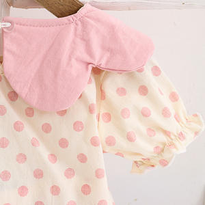 Conjunto de Ropa Infantil Coreana de Algodón con Diseño de Verano, Mangas Abullonadas, Estampado de Puntos y Bordado de Fresas - Product Image 5