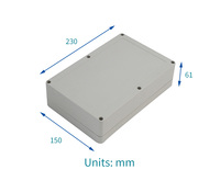 Boîte de jonction étanche IP65 EVEREST PW078 230*150*61mm en ABS, certification RoHS, plage de température -20°C à 60°C pour utilisation électronique en extérieur