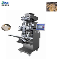 Machine de remplissage et d'enrobage automatique à double trémie pour boulettes de poisson et biscuits bicolores, pour la production en gros