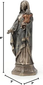 Металлические полированные бронзовые статуи Девы Марии - Product Image 3