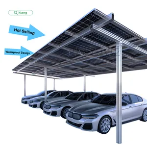 Toldos solares de aluminio para cochera, toldo solar para coche, cochera impermeable, sistema de montaje solar, cochera Pv