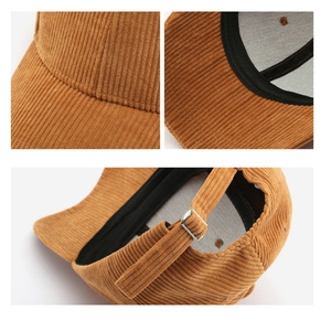 Corduroy Jersey Sporty Solid Color Light Plate Curved Brim Hard Top Duckbill Baseball <b>Cap</b> Men's Outdoor Women's Sports Warm - Product Image 6