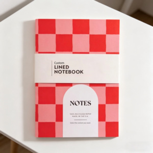 Quaderno A5 con Motivo <span class=keywords><strong>a</strong></span> Scacchi Personalizzato, Diario <span class=keywords><strong>a</strong></span> Righe, Regalo di Cancelleria Carino, Carta Riciclata - Product Image 2