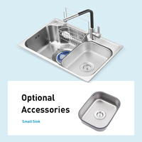 Évier de cuisine multifonctionnel en acier inoxydable 304 de style japonais Central Arc Harbor Topmount de haute qualité