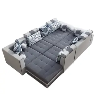 Comfortable U Shape Fabric Sectional Sofa Couch Home big size furniture living room U shaped sofa