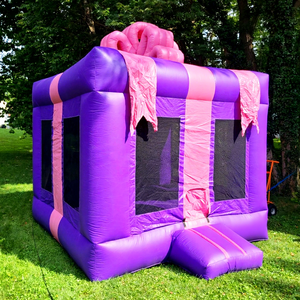 Castillo inflable con forma de caja de regalo, casa de brinco inflable comercial, castillo hinchable para fiestas de cumpleaños al aire libre. - Product Image 1