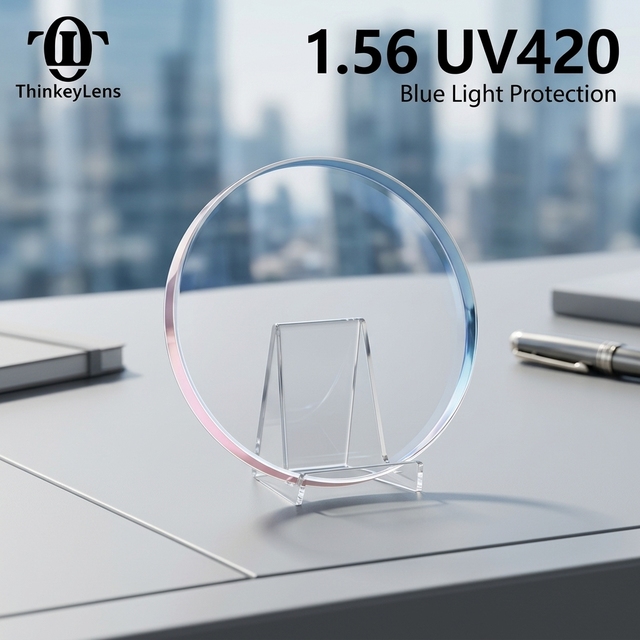 Factory Wholesale 1.56 Index Single Vision Blue Light Blocking CR39 Optical Lens 70mm Diameter UC HC HMC Coatings Cheap
